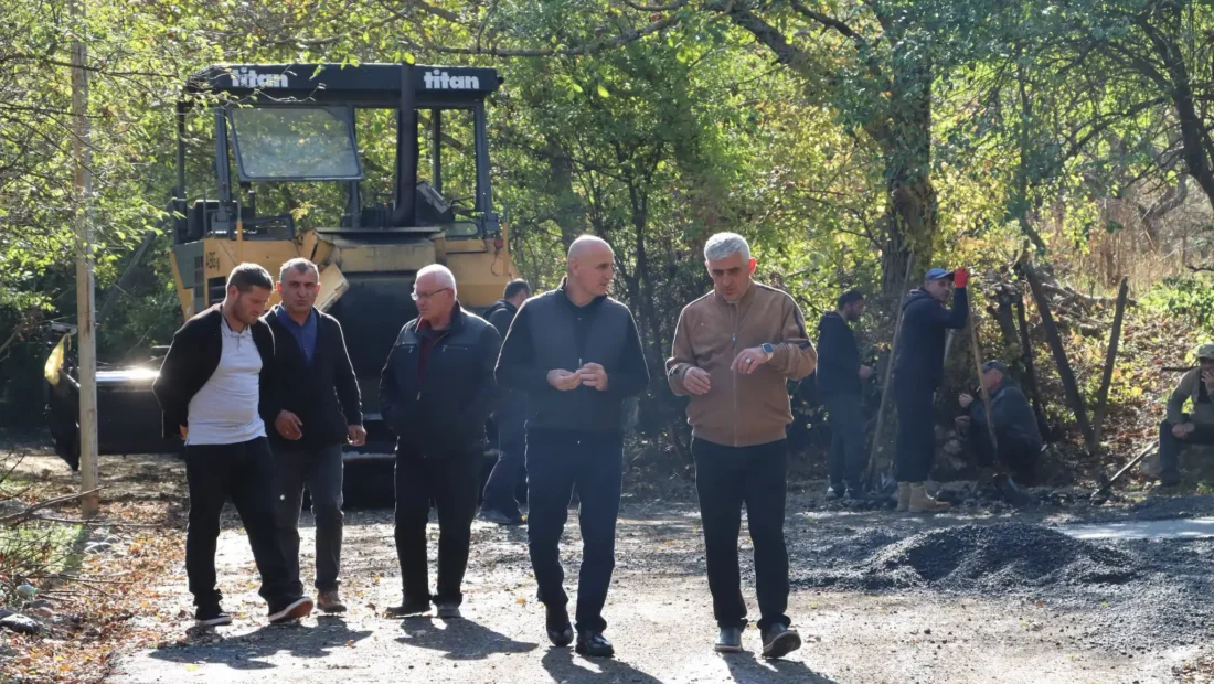 ქარელის მუნიციპალიტეტის სოფელ დვანში გზის ასფალტირება მიმდინარეობს